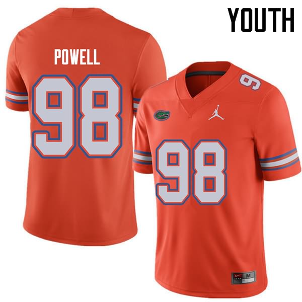 NCAA Florida Gators Jorge Powell Youth #98 Jordan Brand Orange Stitched Authentic College Football Jersey OBD1164TC